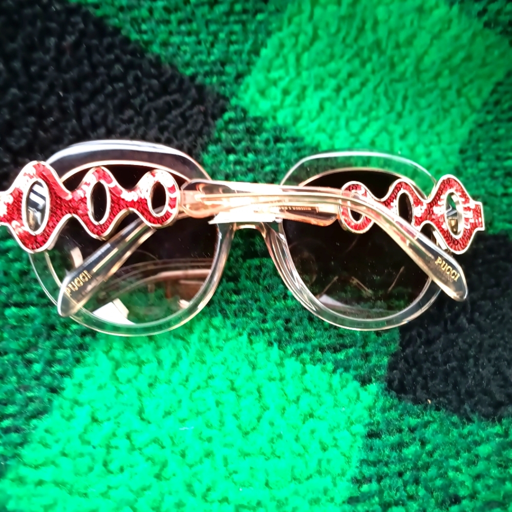 Emilio Pucci Sequined Detail Retro Woman's Sunglass NWT